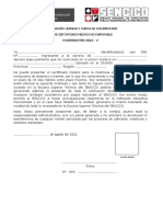 Declaración jurada y carta de compromiso por certificado médico no disponible