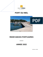 Tarifs 2022 Port Du Niel