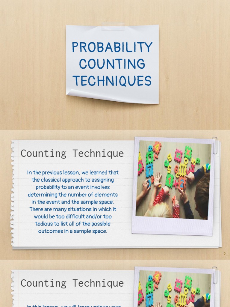 Probability Counting Techniques PDF Permutation Mathematics