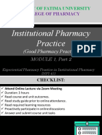Institutional Pharmacy Practice Module