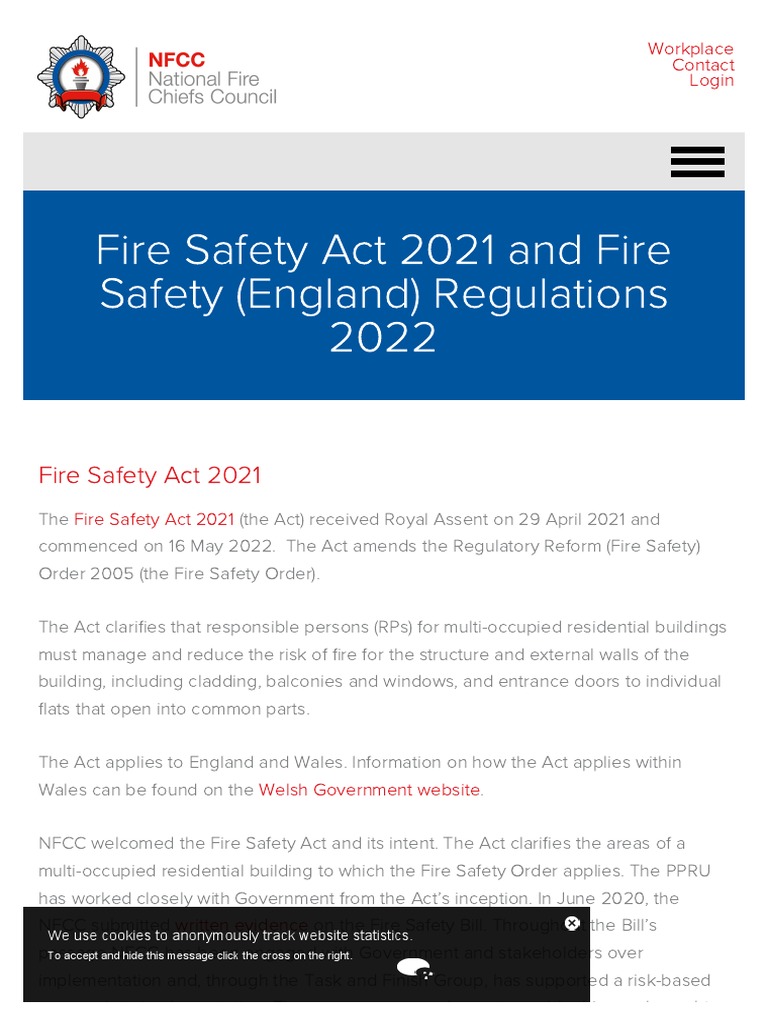 Fire Safety Act 2021 and Fire Safety (England) Regulations 2022 PDF