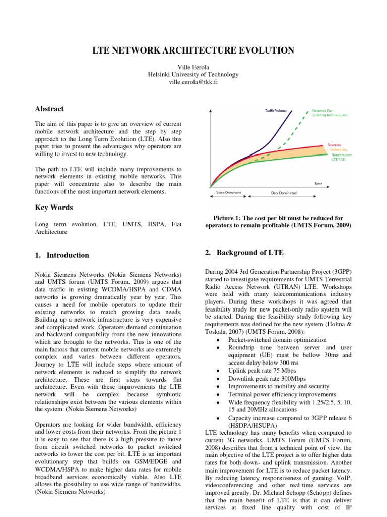 Lte Network Architecture Evolution | PDF | High Speed Packet Access ...