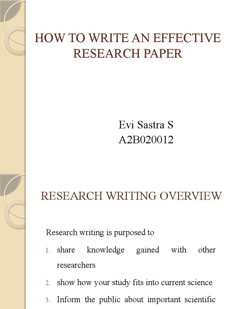 How To Write An Effective Research Paper | PDF | Data | Cognitive Science