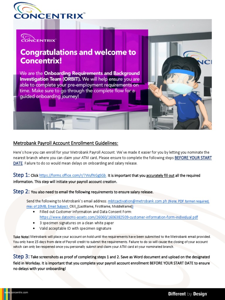 PHL Metrobank Enrollment Instructions PDF Automated Teller Machine