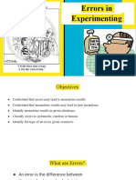 Errors in Experimenting Grade 8