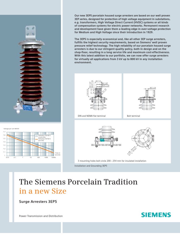 Siemens 3EP5 Surge Arrester Overview | PDF | High Voltage Direct ...