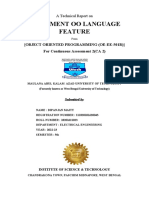 Implement Oo Language Feature: (Object Oriented Programming (Oe-Ee-501B) ) For Continuous Assessment 2 (CA 2)