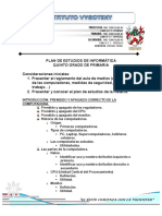 Plan de Estudios de Informática Quinto Grado de Primaria