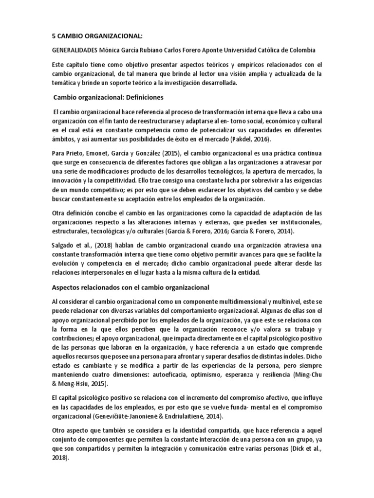 Estrategias para el Cambio Organizacional | PDF | Las emociones ...