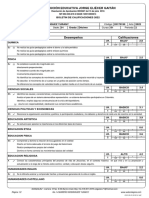 Calificaciones estudiante YURANY CARREÑO 2022