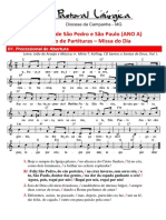 Partituras Solenidade de So Pedro e So Paulo Ano A 28-06-2020