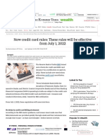 New Credit Card Rules - These Rules Will Be Effective From July 1, 2022 - The Economic Times