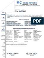 INMOBILIARIA LA MURALLA, CARTA DE PRESENTACION - MC ENTERPRISE