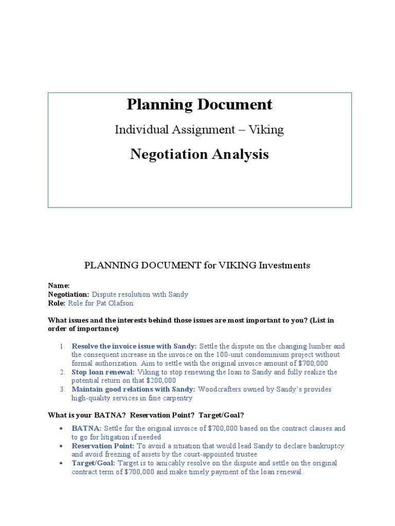 Viking Investments Negotiation Strategy | PDF | Invoice | Lawsuit