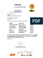 Certificado de Operación SKYJACK SJ4740
