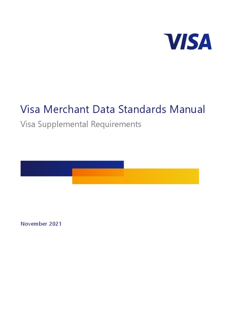 Visa Merchant Data Standards Manual PDF Sales Visa Inc.