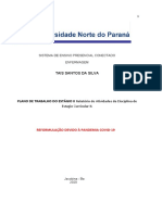 Tais Santos Da Silva: PLANO DE TRABALHO DO ESTÁGIO II Relatório de Atividades Da Disciplina de