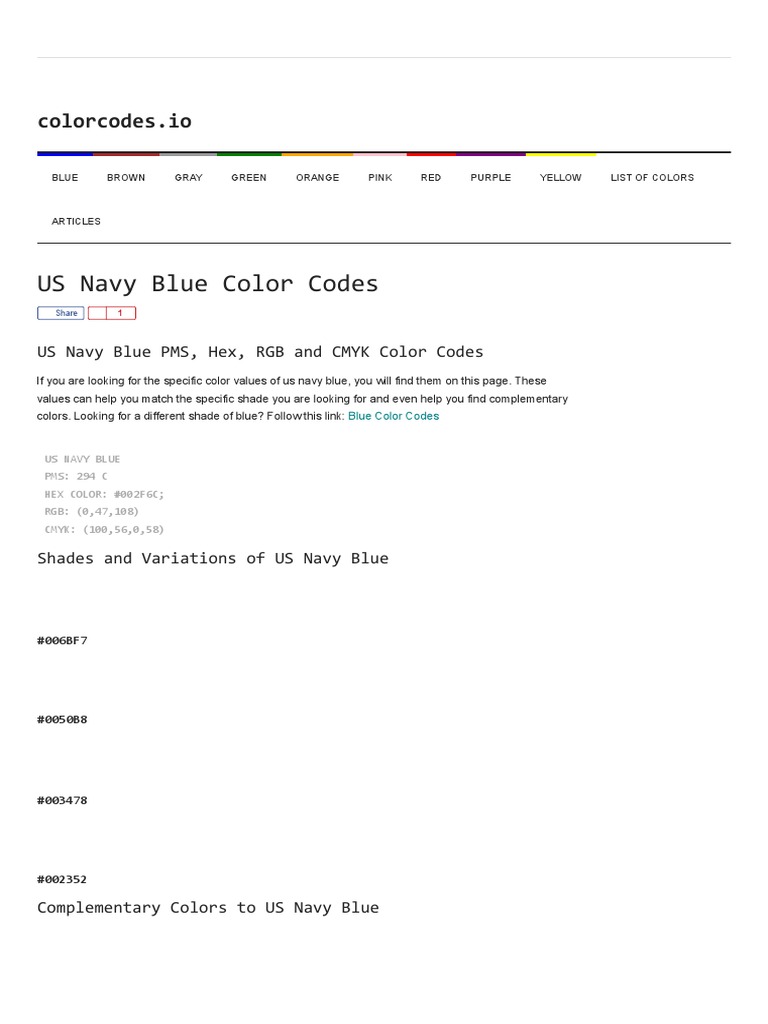 US Navy Blue Color Codes The Hex, RGB and CMYK Values That You Need