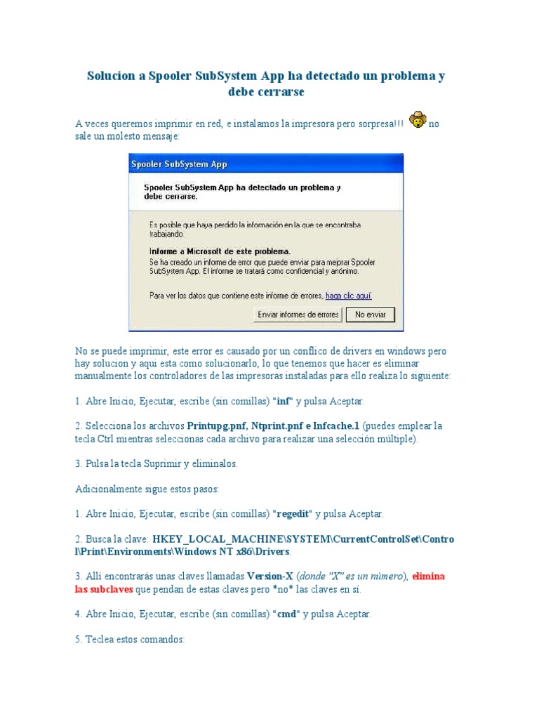 Solucion A Spooler SubSystem App | PDF | Registro de Windows ...