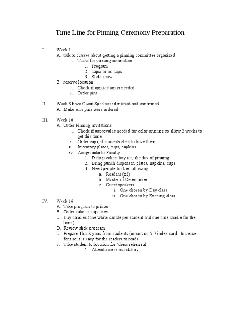 Time Line For Pinning - 1 | PDF | Career & Growth | Home & Garden