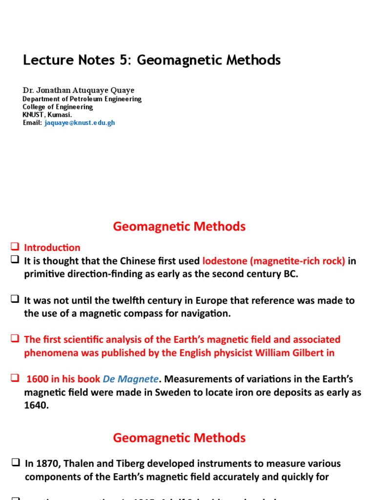Geomagnetic Methods in Engineering and Exploration | PDF | Magnetometer ...