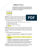 Preguntas sobre definiciones, objetivos y estrategias de prevención en salud