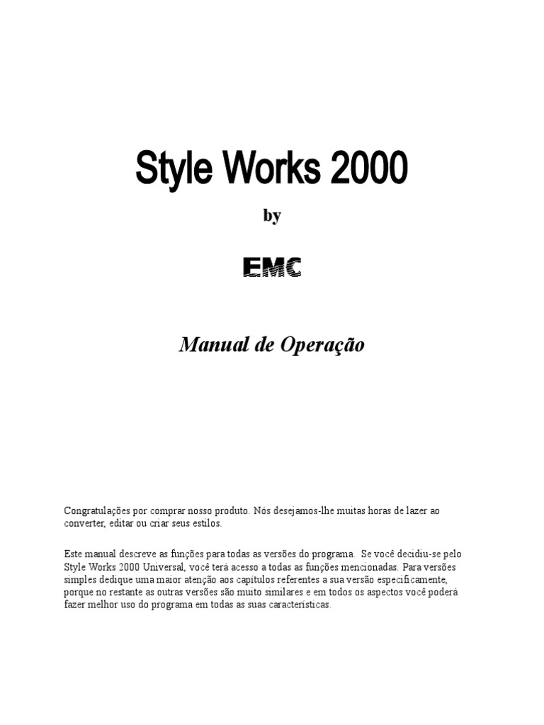 Manual do Style Works 2000 | PDF | Microsoft Windows | Teclado de ...