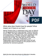 World Theatre Day and Absent Friends