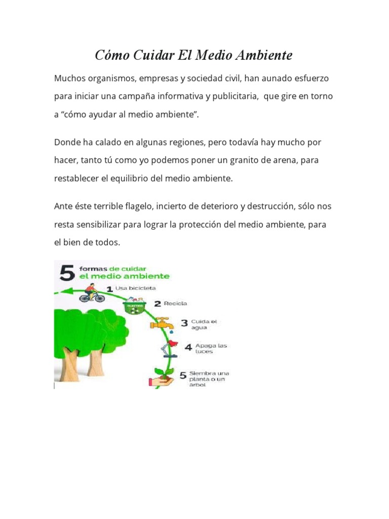 Consejos Prácticos para Cuidar el Medio Ambiente | PDF