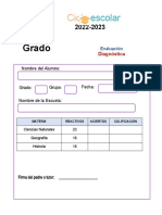 Diagnòswtico 6º Ciencias, Geografia e Historia