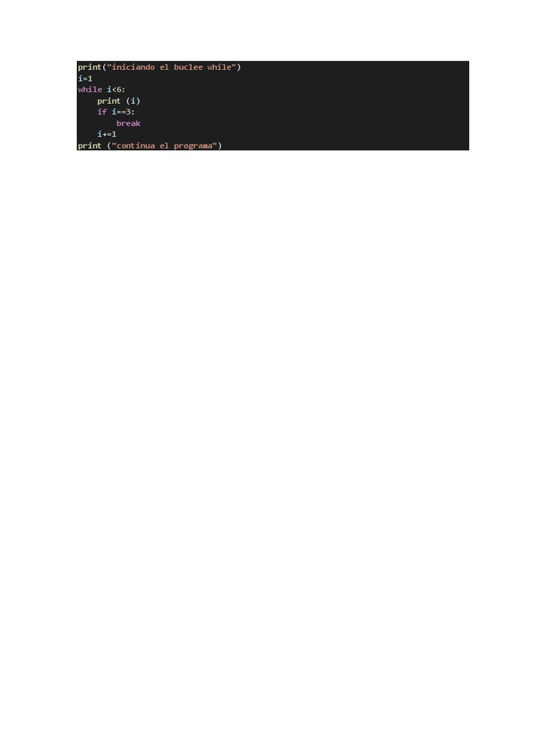 Uso de Break en Python | PDF