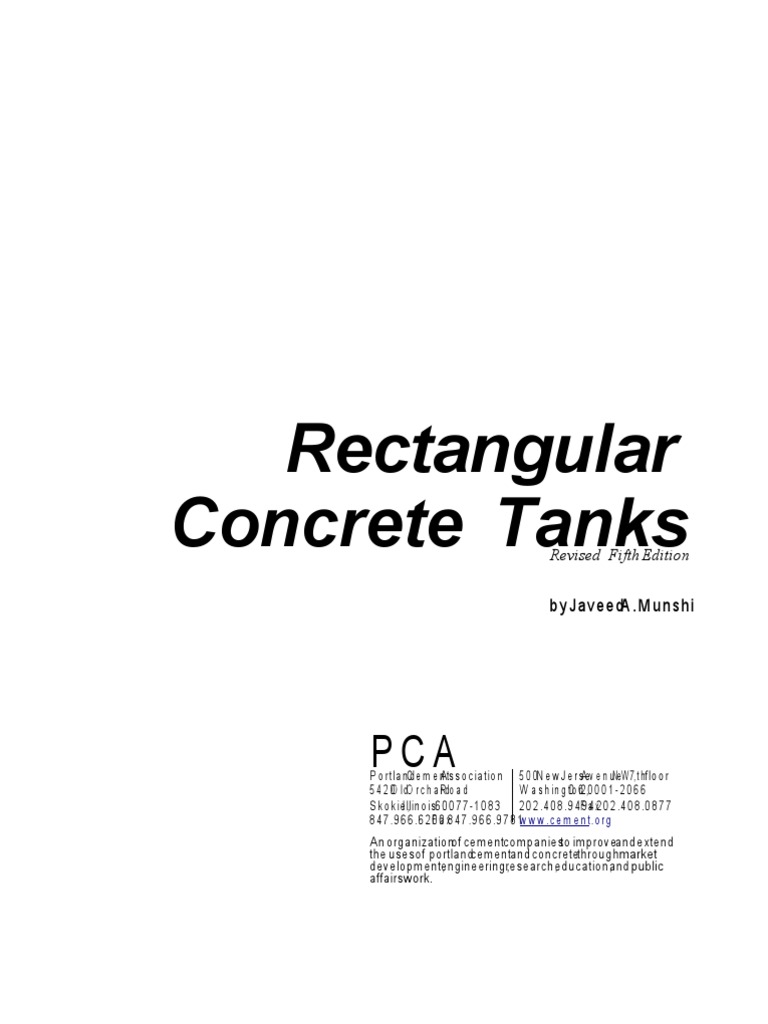 Rectangular Concrete Tank Design Guide | PDF | Bending | Concrete