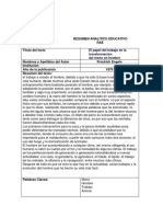 Resumen Analitico Educativo RAE Título Del Texto: El Papel Del Trabajo en La Transformación Del Mono en Hombre