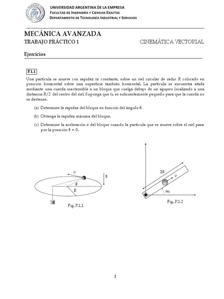 TP1 - Cinemática Vectorial | PDF | Aceleración | Velocidad