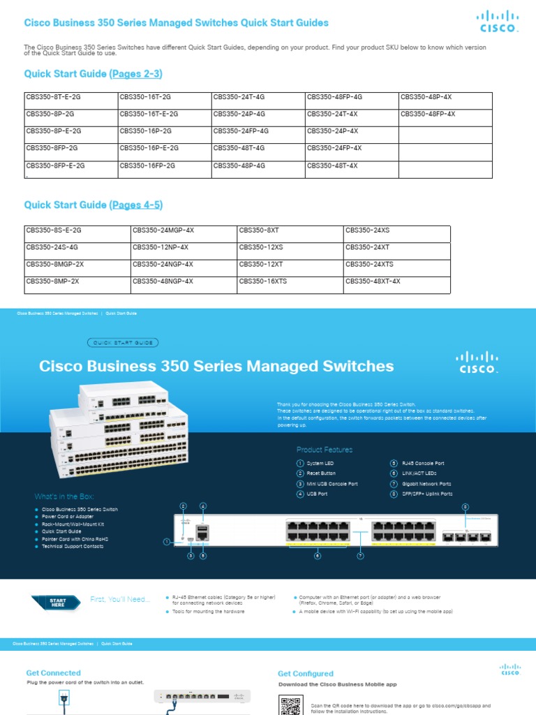 Cisco Business 350series Combo PDF Network Switch Ip Address