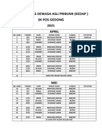 Jadual Kelas Dewasa Asli Pribumi Jadual Kedap 2021