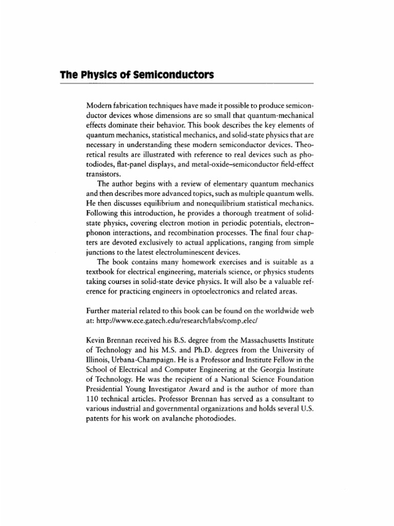 The Physics of Semiconductors With Applications To Optoelectronic Devices (PDFDrive) PDF