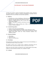 Plano de Aula de Artes para 1° Ano Do Ensino Fundamental