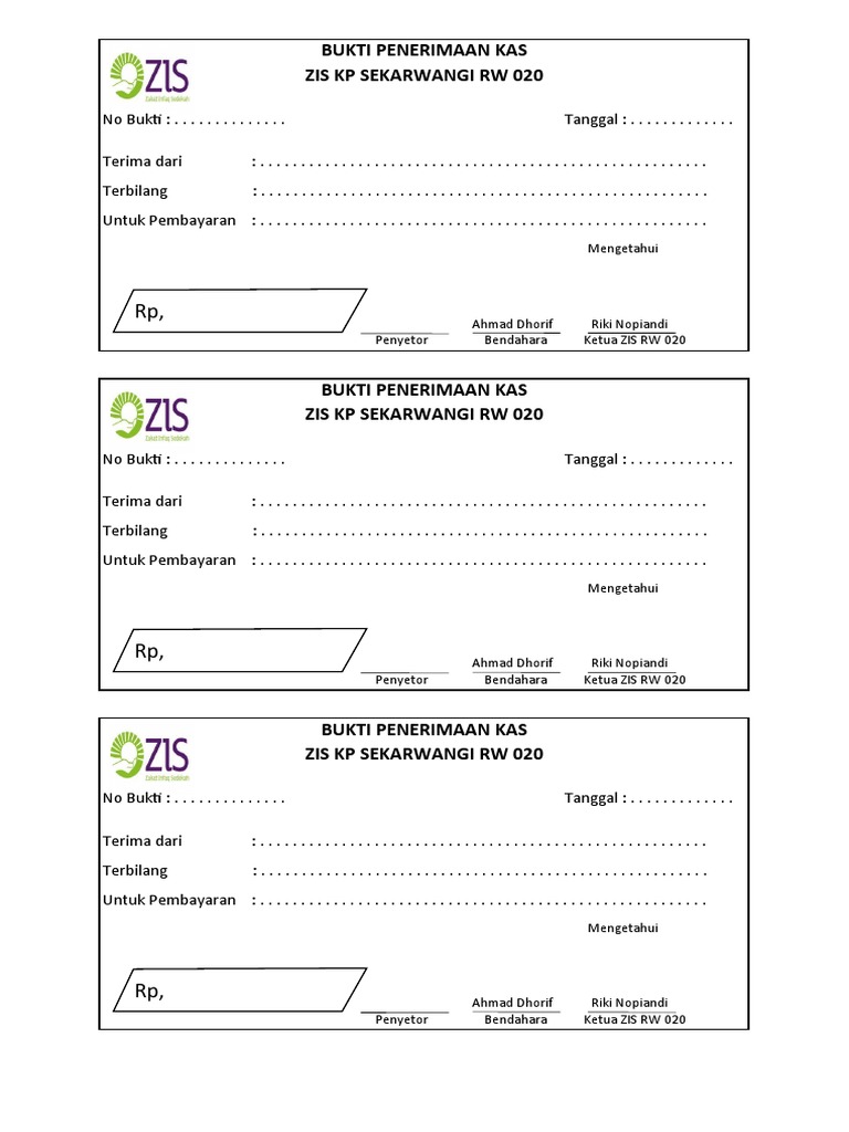 BUKTI PENERIMAAN KAS Hard File | PDF