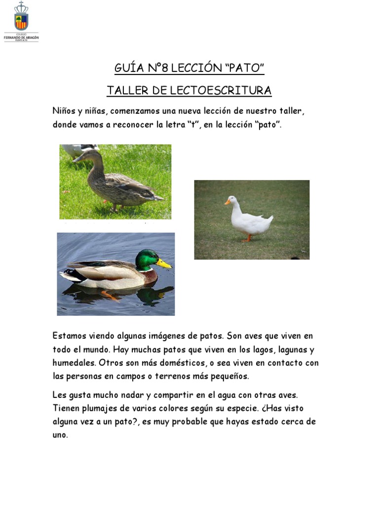 Lección Pato Lectoescritura | PDF | Artes del Lenguaje y Comunicación |  Poesía, image size:768x1024