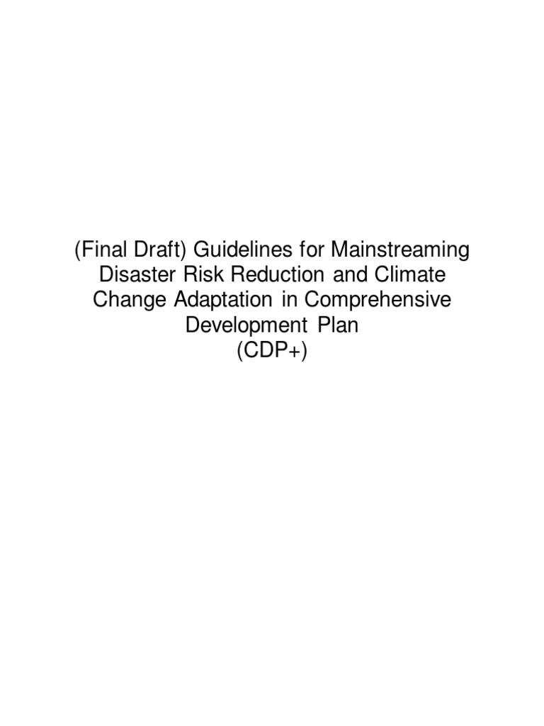 Mainstreaming DRR and CCA in CDP | PDF | Disaster Risk Reduction | Hazards
