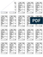 Grading criteria and points table