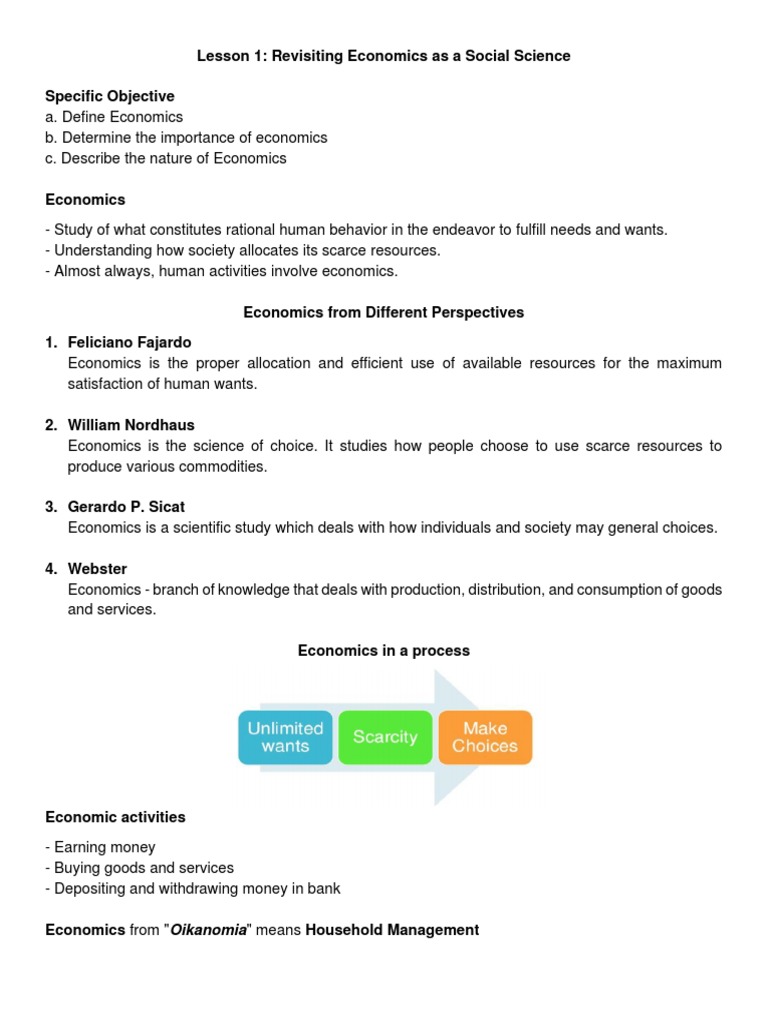 Economics: A Social Science Overview | PDF | Economics | Goods