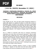 Pantaleon vs. MMDA, G.R.No. 194335 (2020)