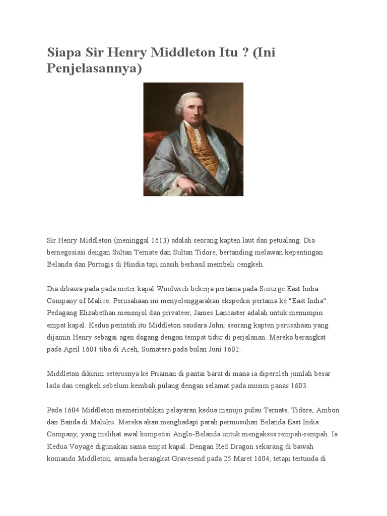 Rute Pelayaran Sir Henry Middleton | PDF