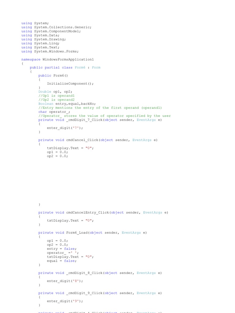 Calculator Coding | PDF