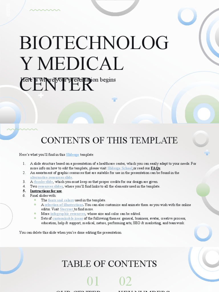 Biotechnology Medical Center by Slidesgo PDF Solar System