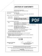 Declaration of Conformity for TOA Wireless Tuners