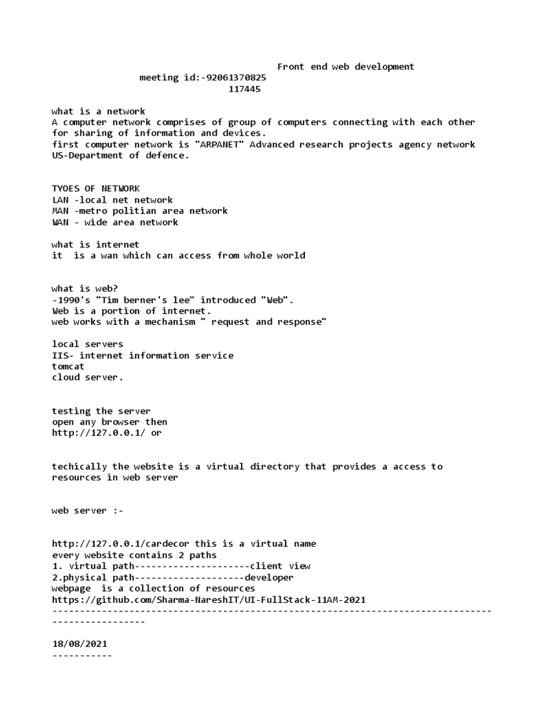 Front End Web Development Fundamentals: Understanding Basic Networking ...