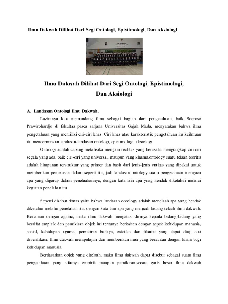 Ilmu Dakwah Dilihat Dari Segi Ontologi